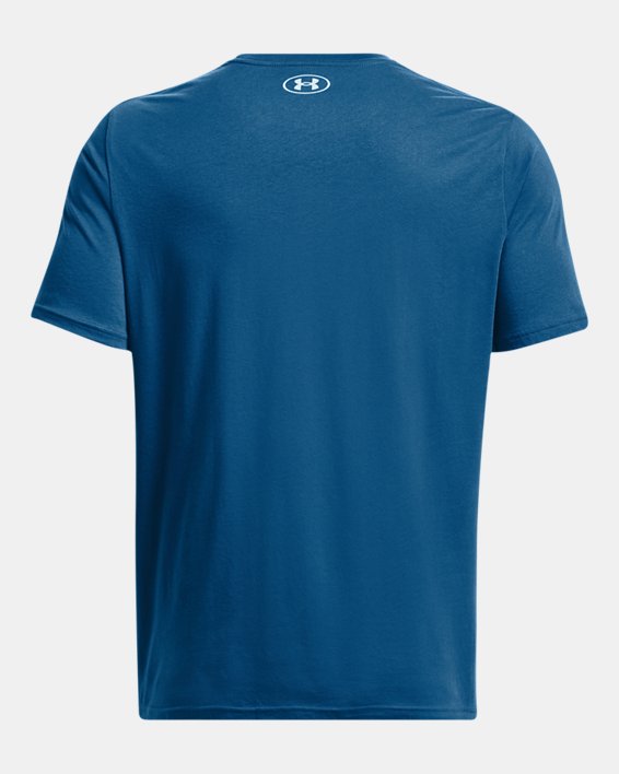 Men's UA Team Issue Wordmark Short Sleeve, Blue, pdpMainDesktop image number 5